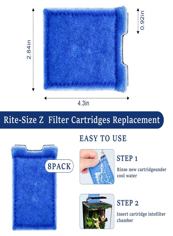 Batator 8 Pack Aquarium Filter Cartridges Rite-Size Z - Compatible with Marineland Eclipse & Emperor & Hidden Filtration System, Carbon Fish Tank Filters Replacement, Bio Media for Aquarium Filter - Image 4
